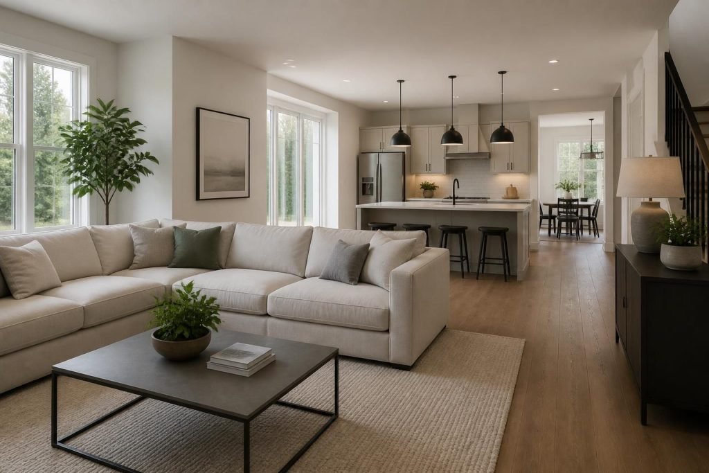Bright clean interior with polished surfaces and natural daylight.